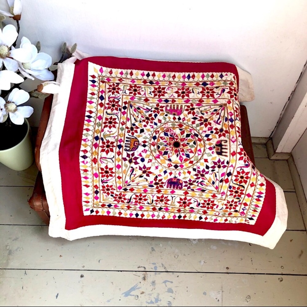 Vintage Indian embroidered handmade tapestry